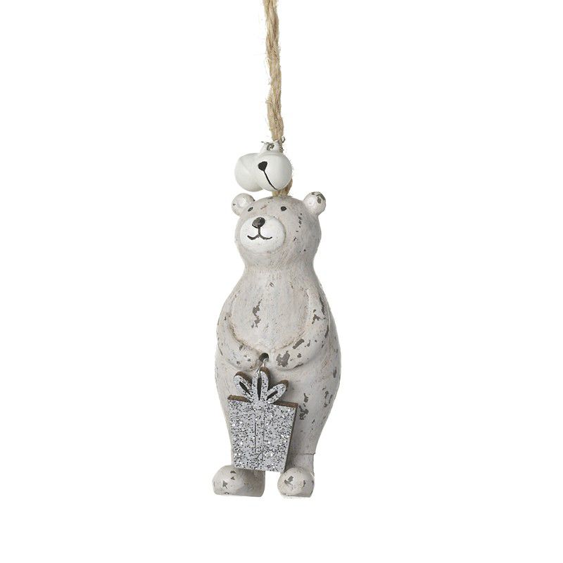 Bear Holding Gift with Bells