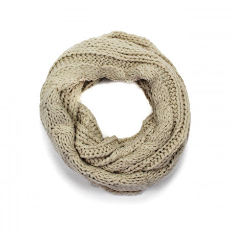 Chunky Cable Knit Snood Cream